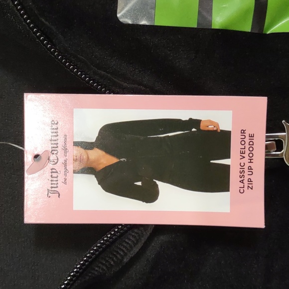 Juicy couture Vintage Y2K Classic Velour Velvet Zip-Up  Jacket Hoodie cropped - Picture 5 of 8